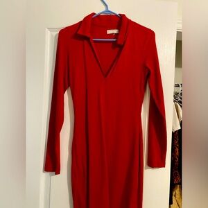 Aritzia babaton contour polo dress red